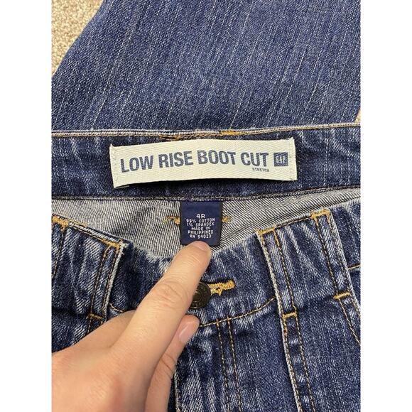 Y2k Grunge Streetwear Gap bootcut jeans sz 4R low rise dark wash Rodeo Western - Picture 3 of 13